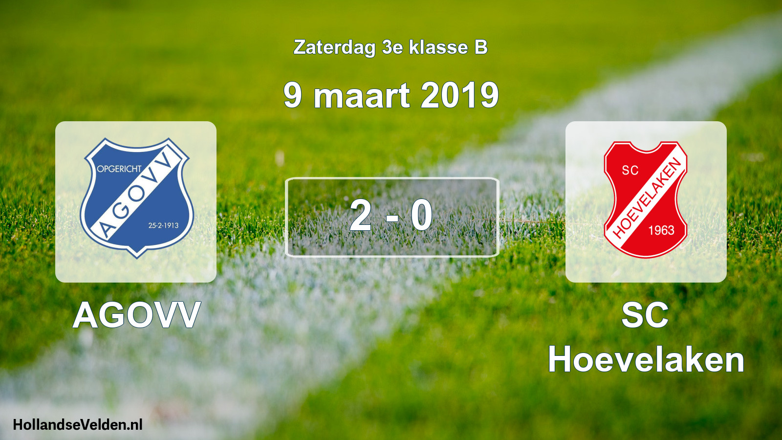 Total number of matches played: AGOVV - SC Hoevelaken 2 - 0 (9 March 2019)