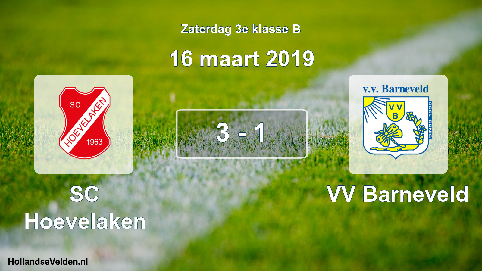 Total number of matches played: SC Hoevelaken - VV Barneveld 3 - 1 (16 March 2019)