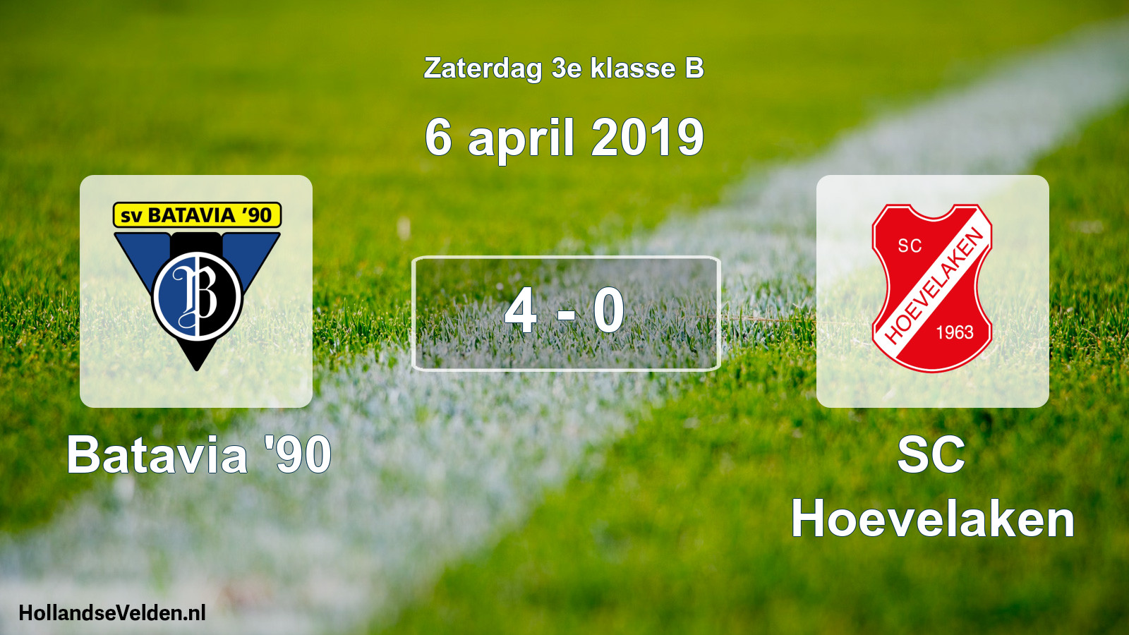 Total number of matches played: Batavia '90 - SC Hoevelaken 4 - 0 (6 April 2019)