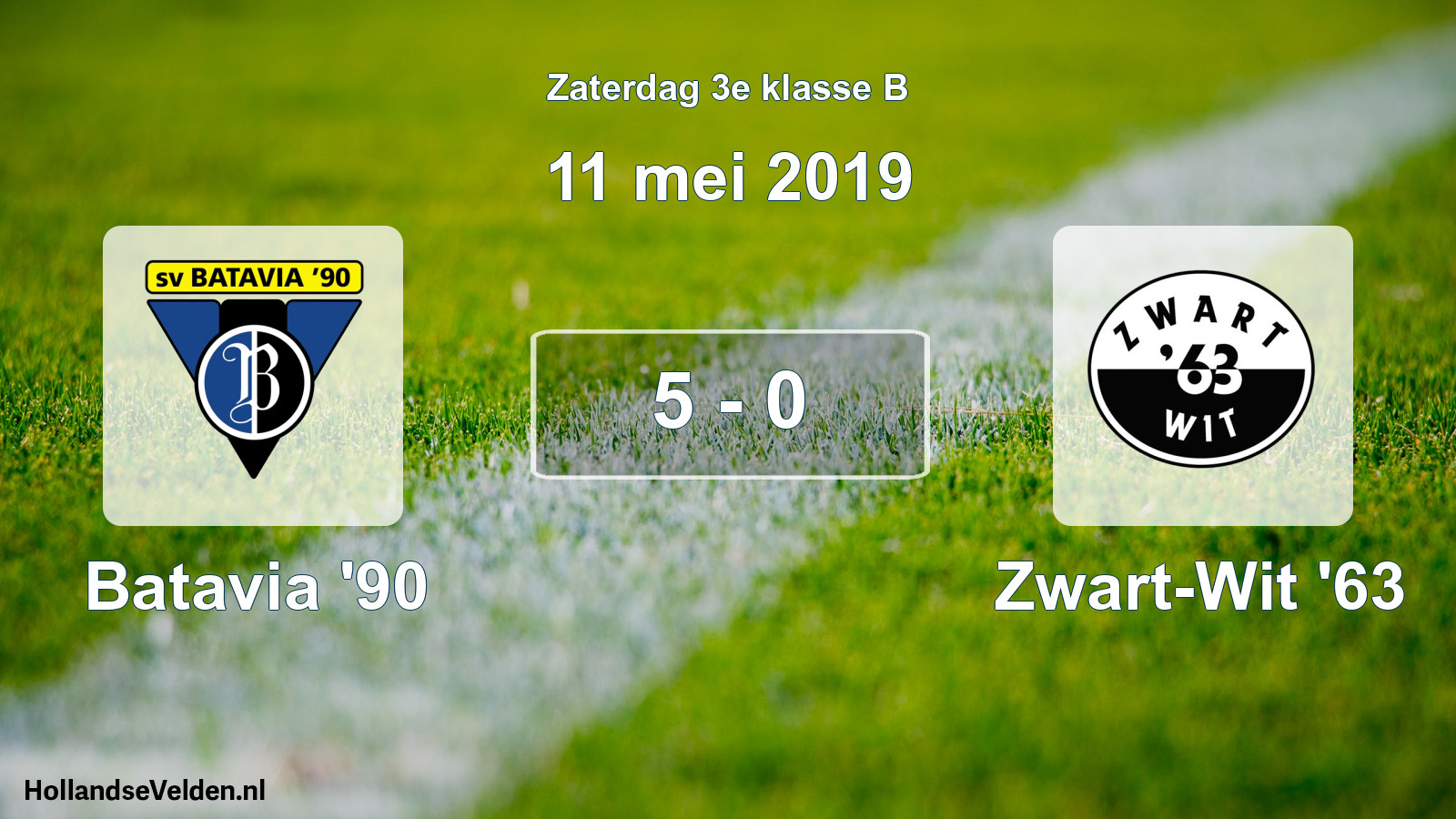 Total number of matches played: Batavia '90 - Zwart-Wit '63 5 - 0 (11 May 2019)