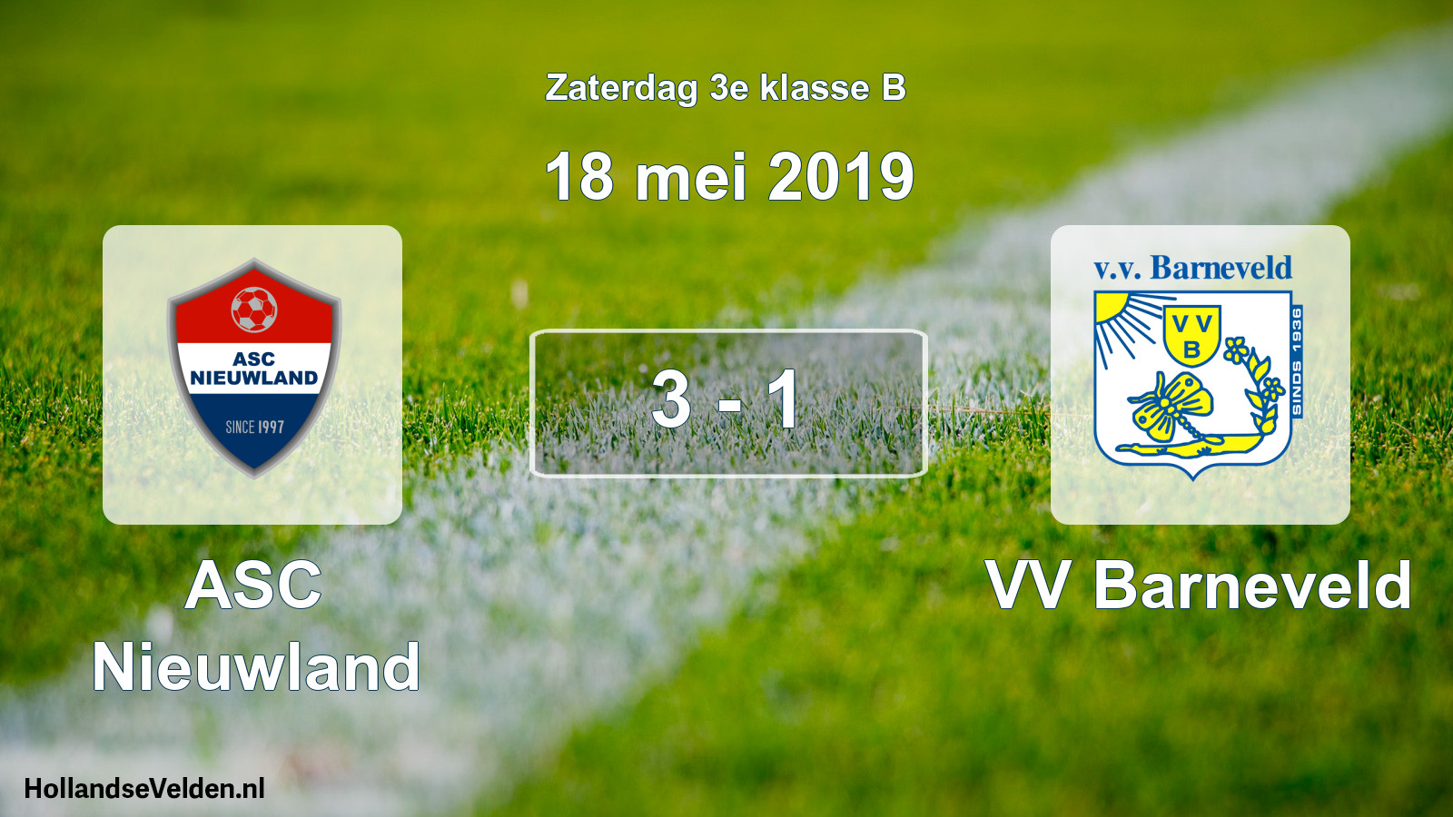 Total number of matches played: ASC Nieuwland - VV Barneveld 3 - 1 (18 May 2019)