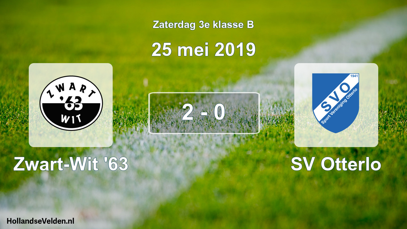 Total number of matches played: Zwart-Wit '63 - SV Otterlo 2 - 0 (25 May 2019)