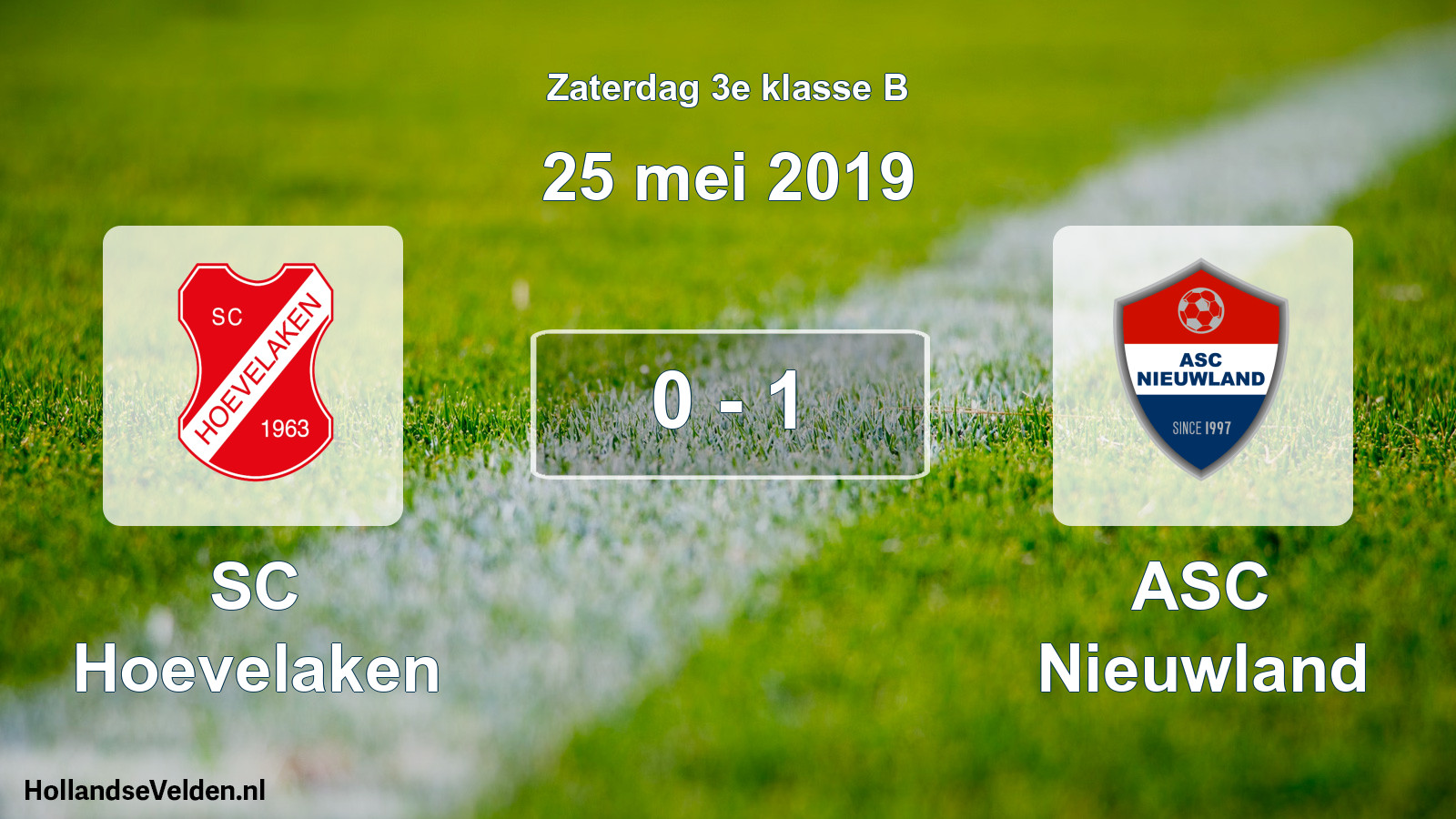Total number of matches played: SC Hoevelaken - ASC Nieuwland 0 - 1 (25 May 2019)