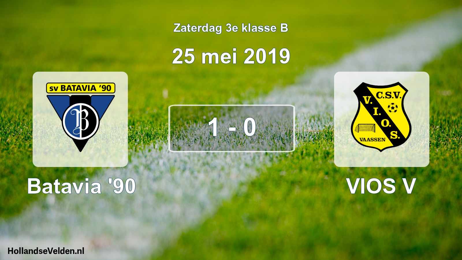 Total number of matches played: Batavia '90 - VIOS V 1 - 0 (25 May 2019)