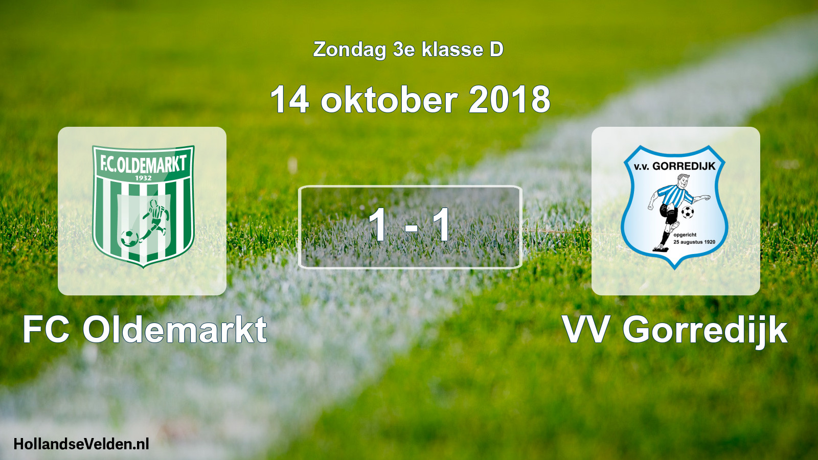 Total number of matches played: FC Oldemarkt - VV Gorredijk 1 - 1 (14 October 2018)
