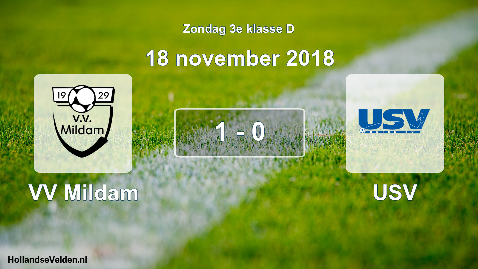 Total number of matches played: VV Mildam - USV 1 - 0 (18 November 2018)