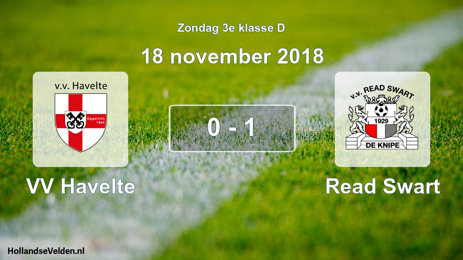 Total number of matches played: VV Havelte - Read Swart 0 - 1 (18 November 2018)