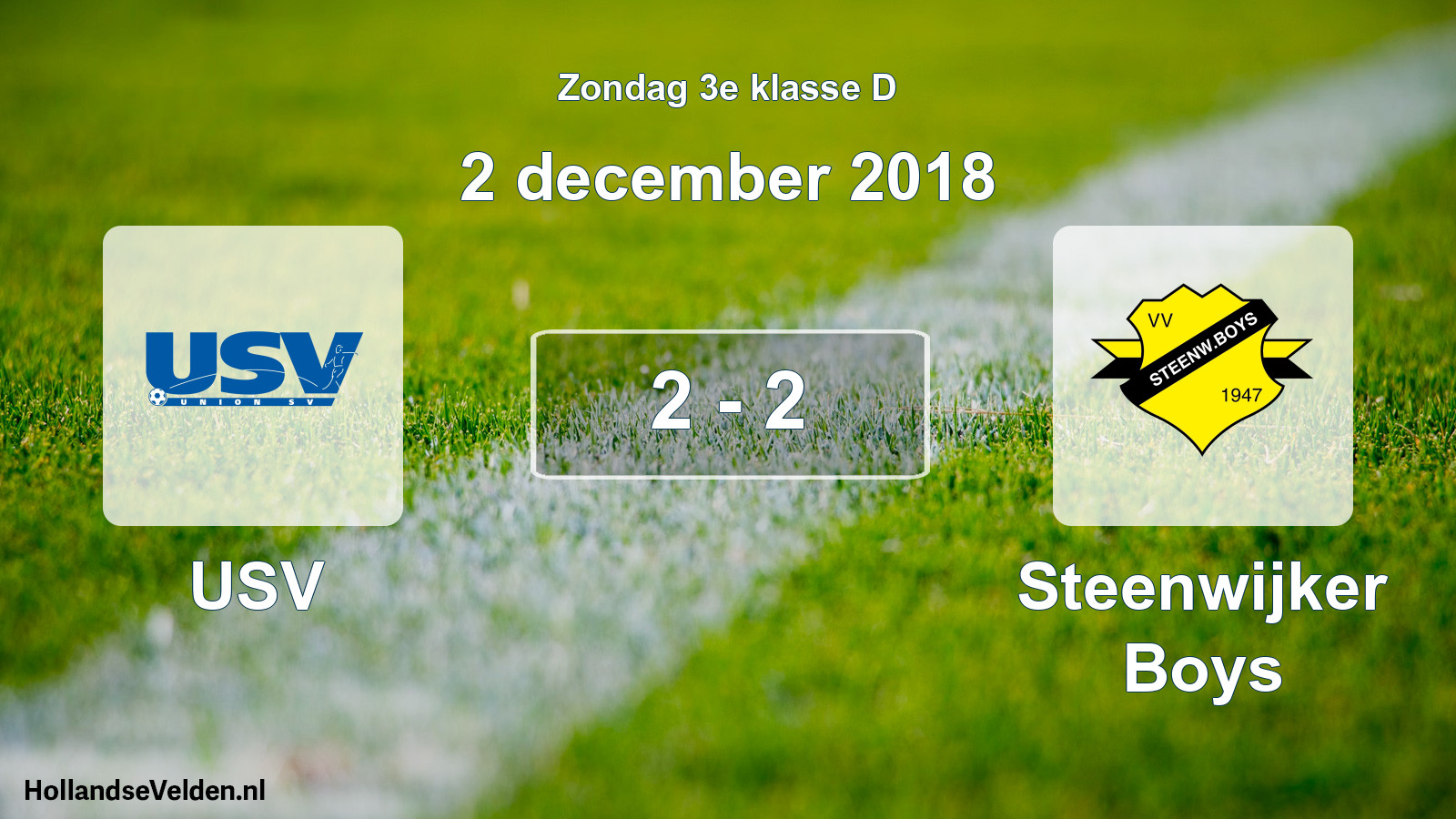 Total number of matches played: USV - Steenwijker Boys 2 - 2 (2 December 2018)