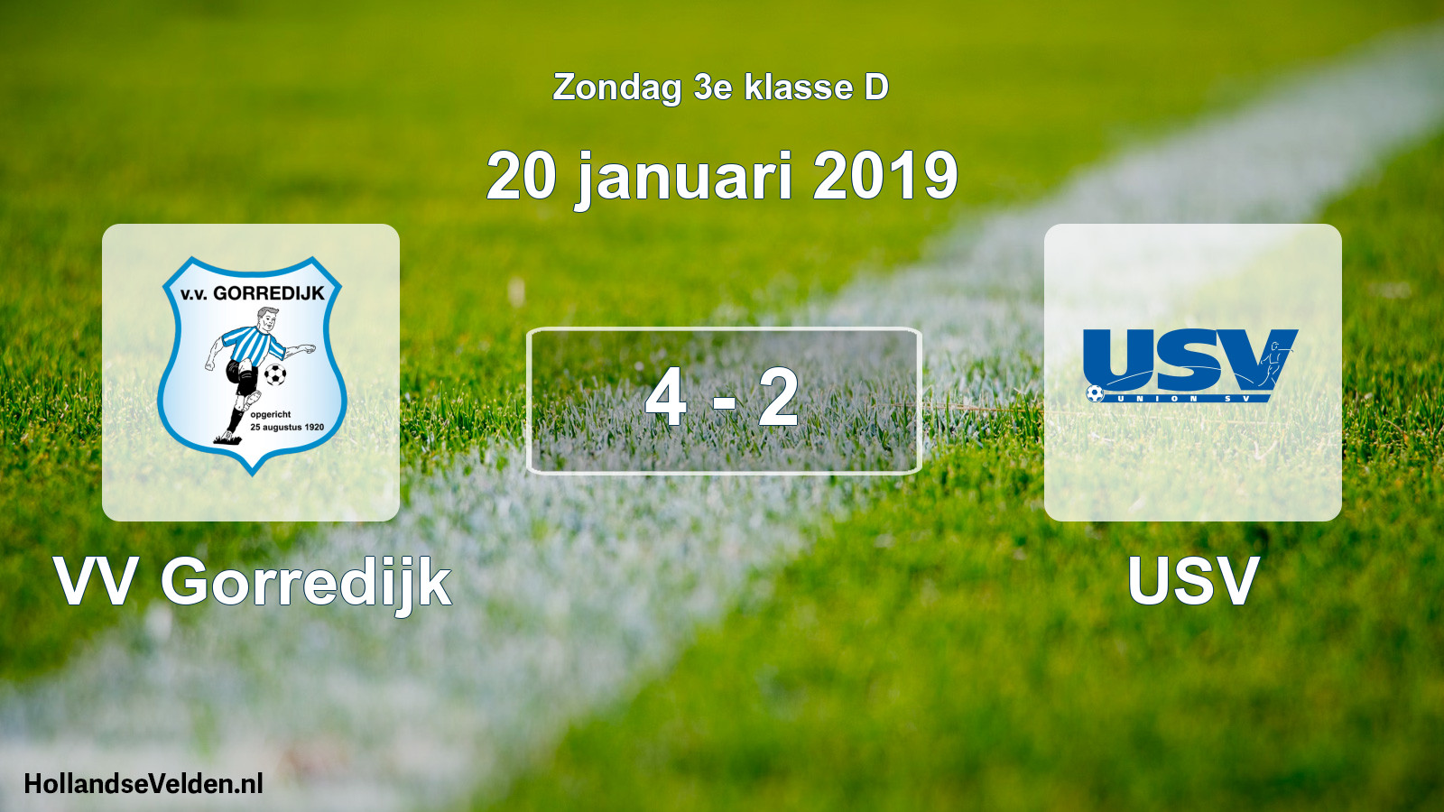Total number of matches played: VV Gorredijk - USV 4 - 2 (20 January 2019)