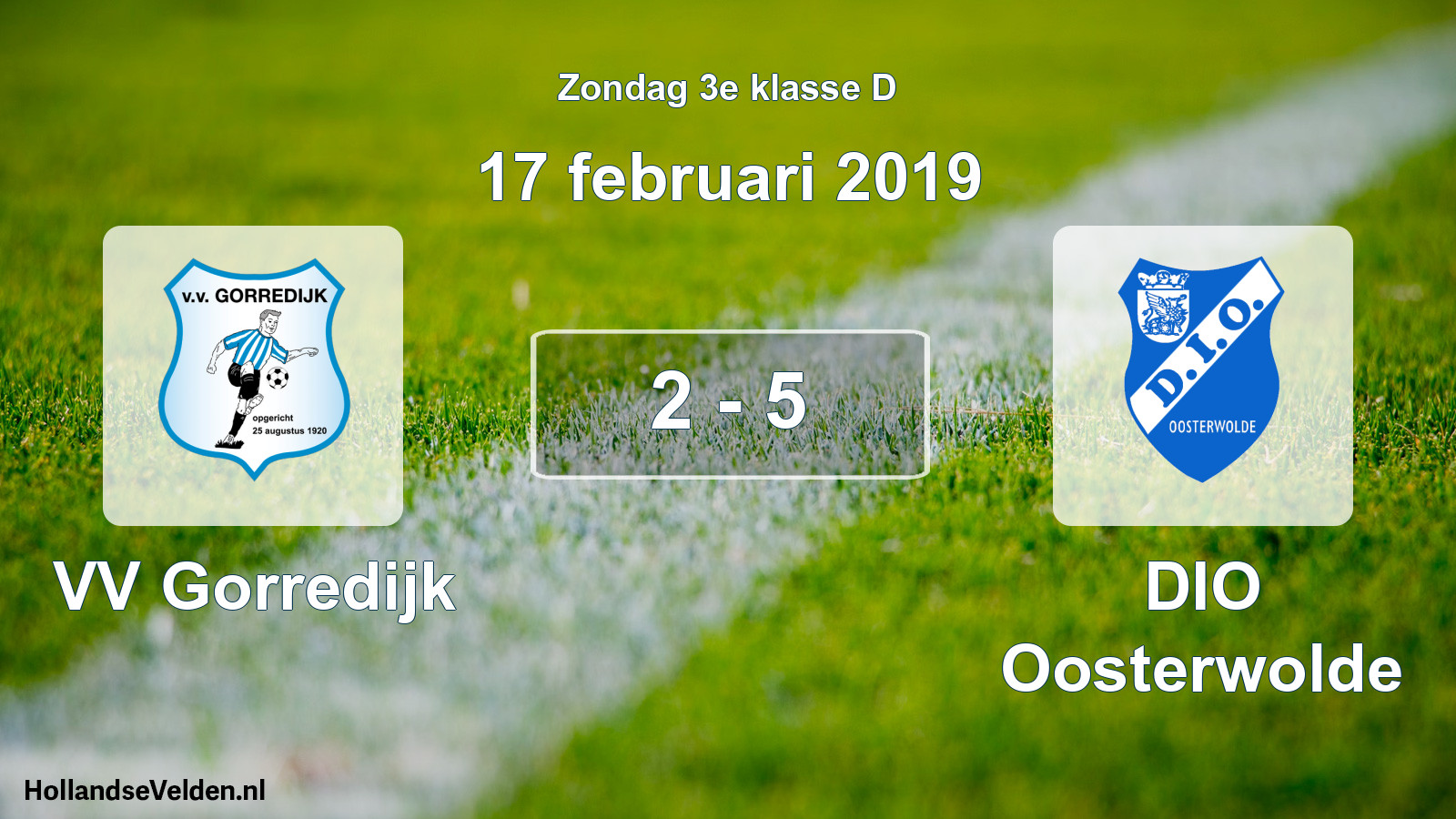 Total number of matches played: VV Gorredijk - DIO Oosterwolde 2 - 5 (17 February 2019)