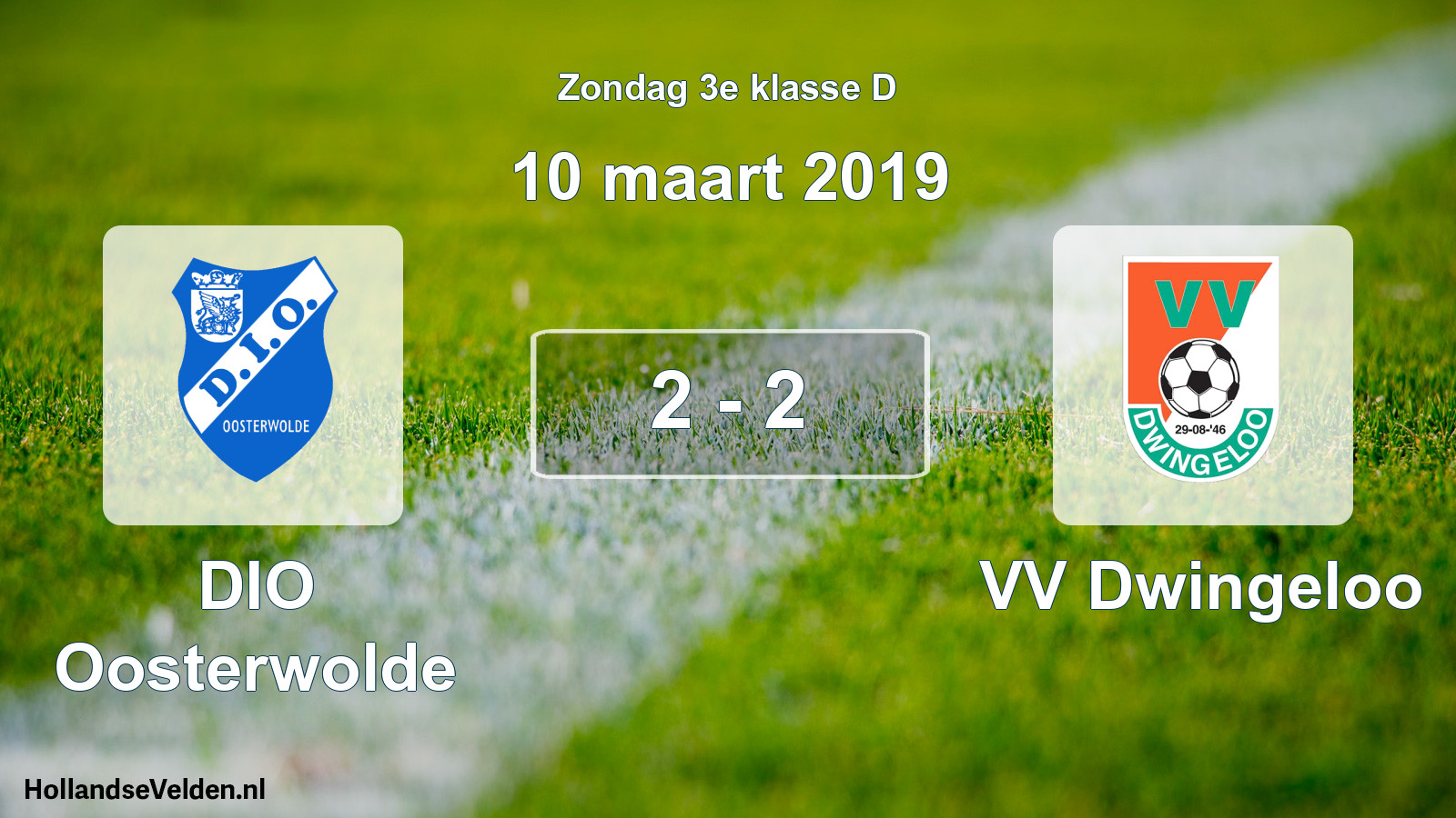 Total number of matches played: DIO Oosterwolde - VV Dwingeloo 2 - 2 (10 March 2019)