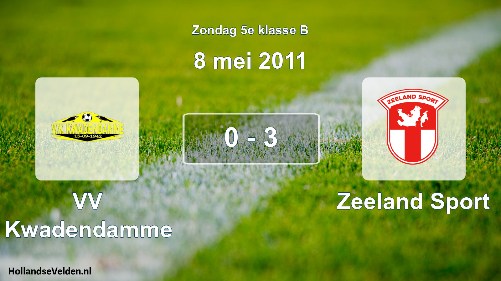 Total number of matches played: VV Kwadendamme - Zeeland Sport 0 - 3 (8 May 2011)