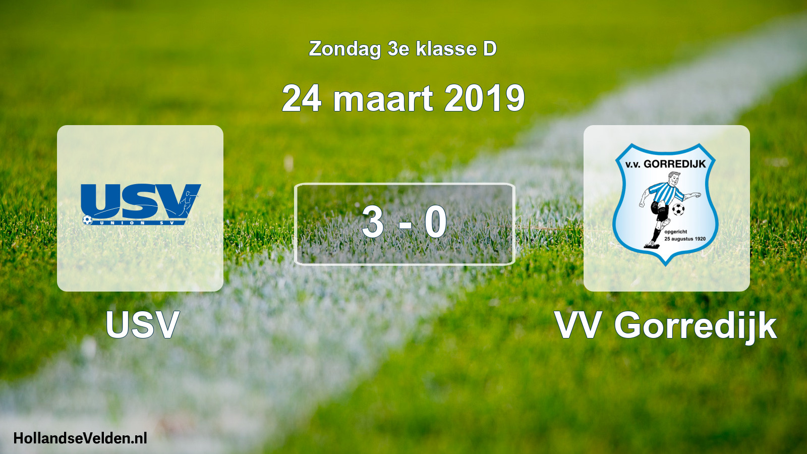 Total number of matches played: USV - VV Gorredijk 3 - 0 (24 March 2019)