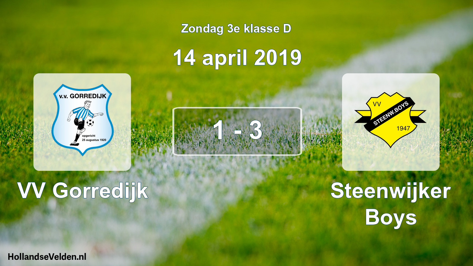 Total number of matches played: VV Gorredijk - Steenwijker Boys 1 - 3 (14 April 2019)