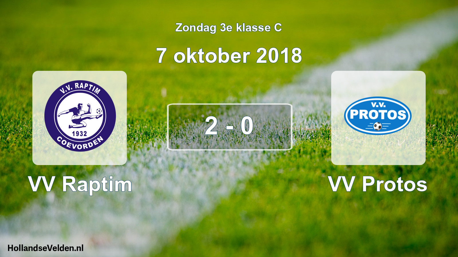 Total number of matches played: VV Raptim - VV Protos 2 - 0 (7 October 2018)
