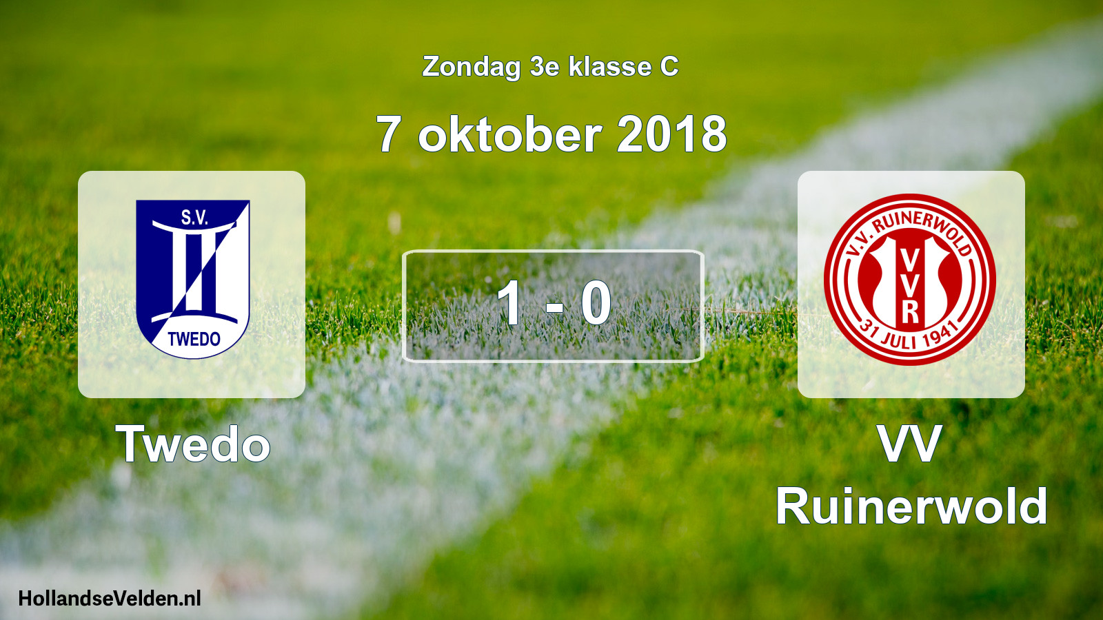 Total number of matches played: Twedo - VV Ruinerwold 1 - 0 (7 October 2018)