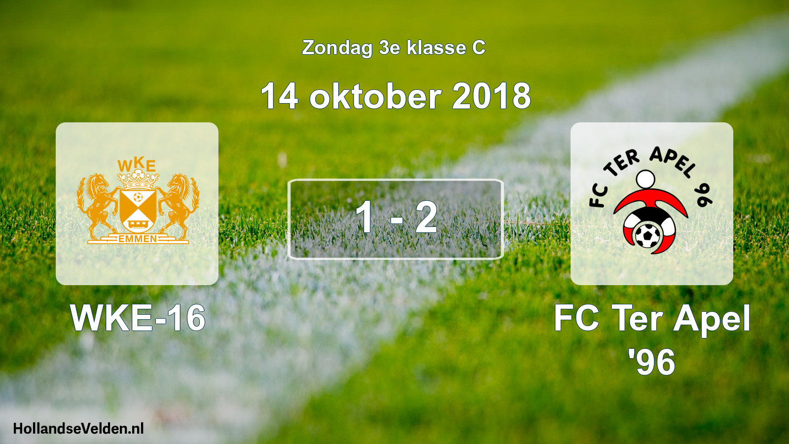 Total number of matches played: WKE-16 - FC Ter Apel '96 1 - 2 (14 October 2018)
