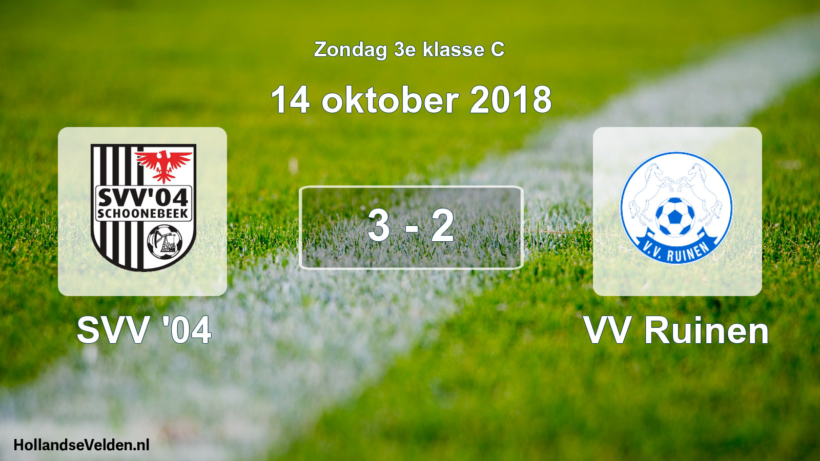 Total number of matches played: SVV '04 - VV Ruinen 3 - 2 (14 October 2018)