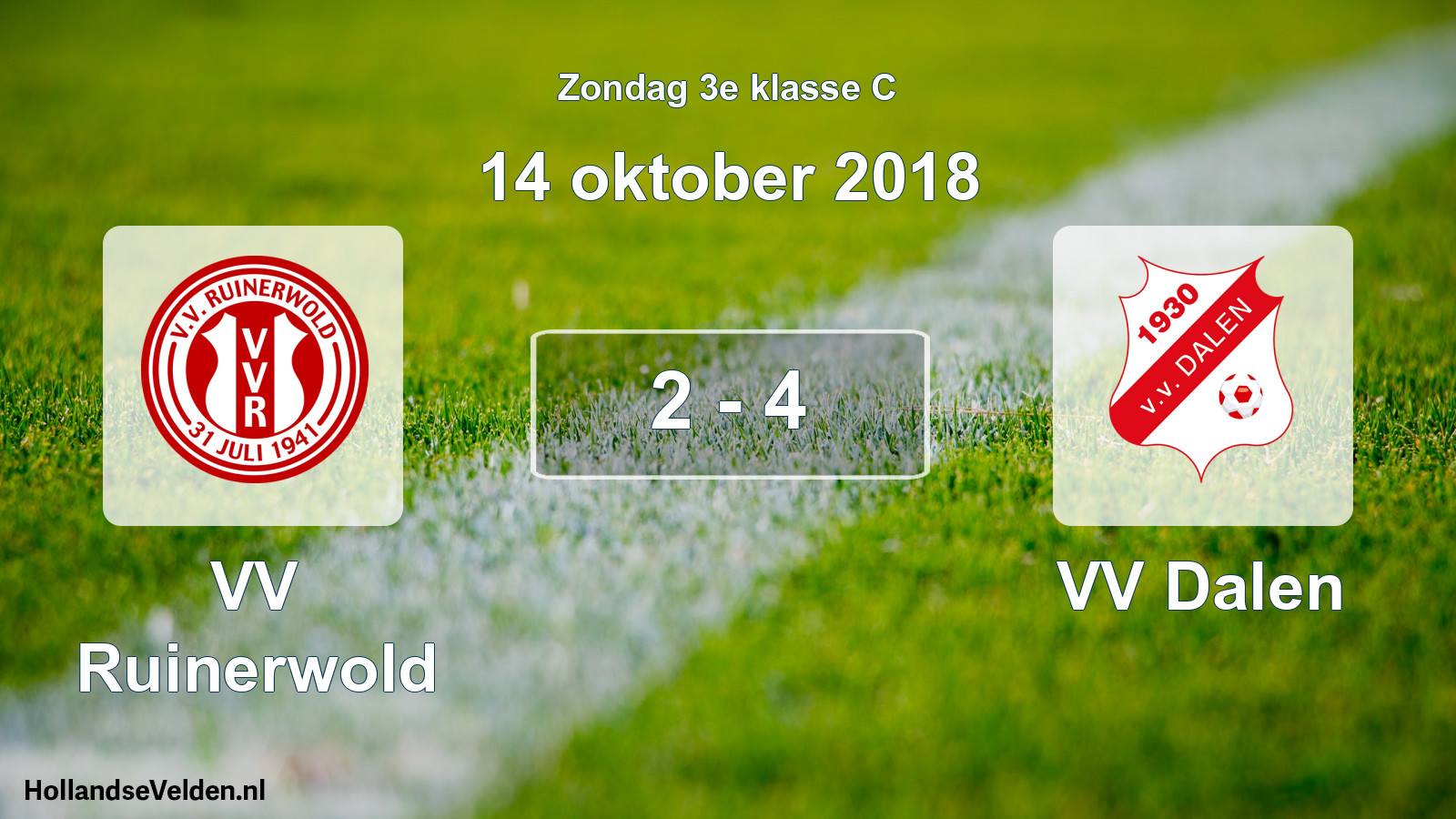 Total number of matches played: VV Ruinerwold - VV Dalen 2 - 4 (14 October 2018)