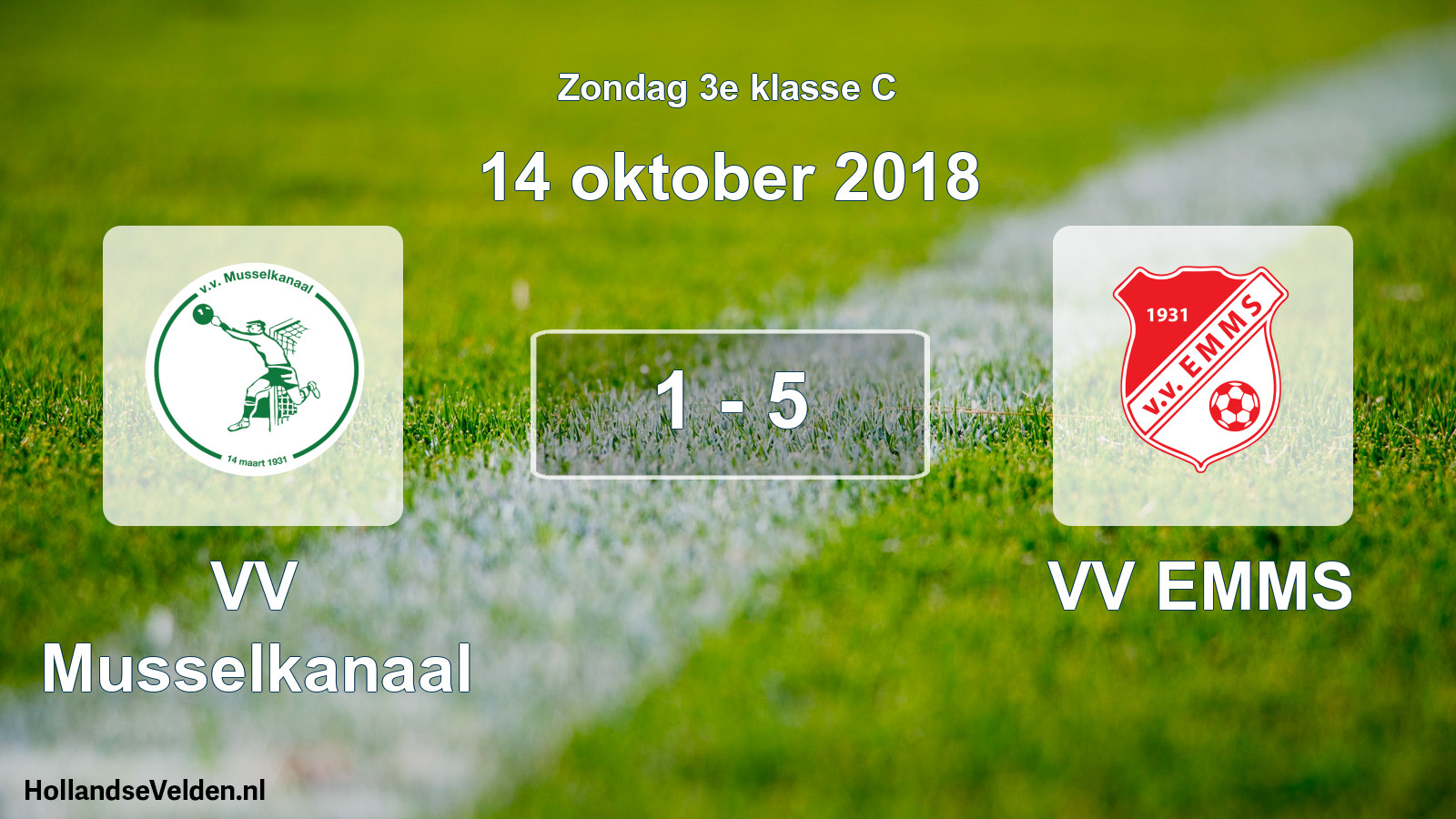 Total number of matches played: VV Musselkanaal - VV EMMS 1 - 5 (14 October 2018)