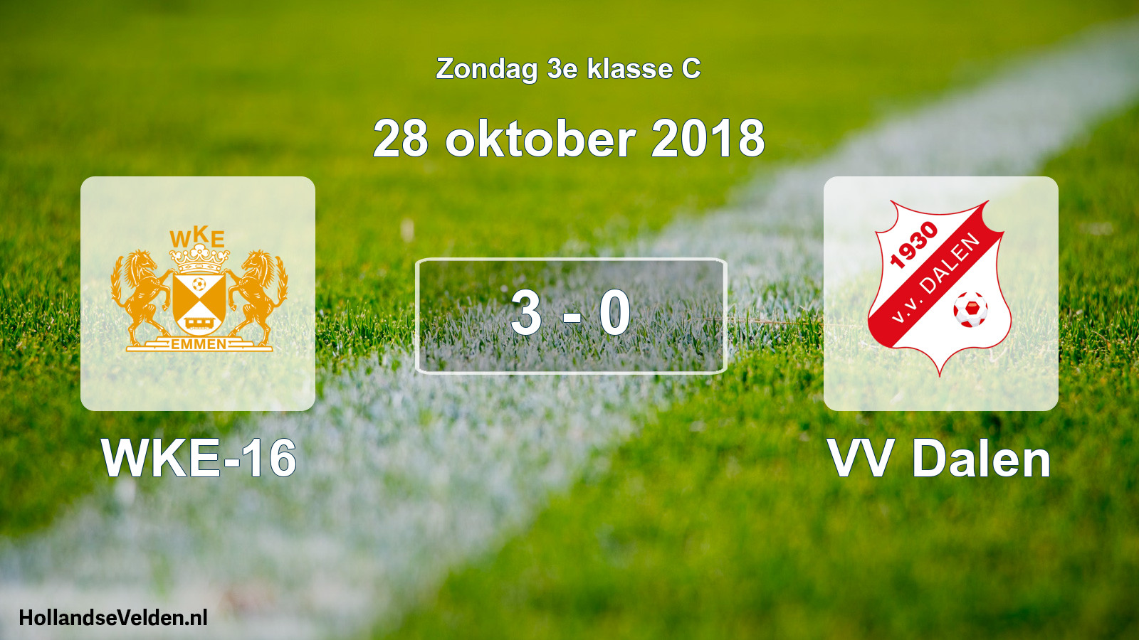 Total number of matches played: WKE-16 - VV Dalen 3 - 0 (28 October 2018)