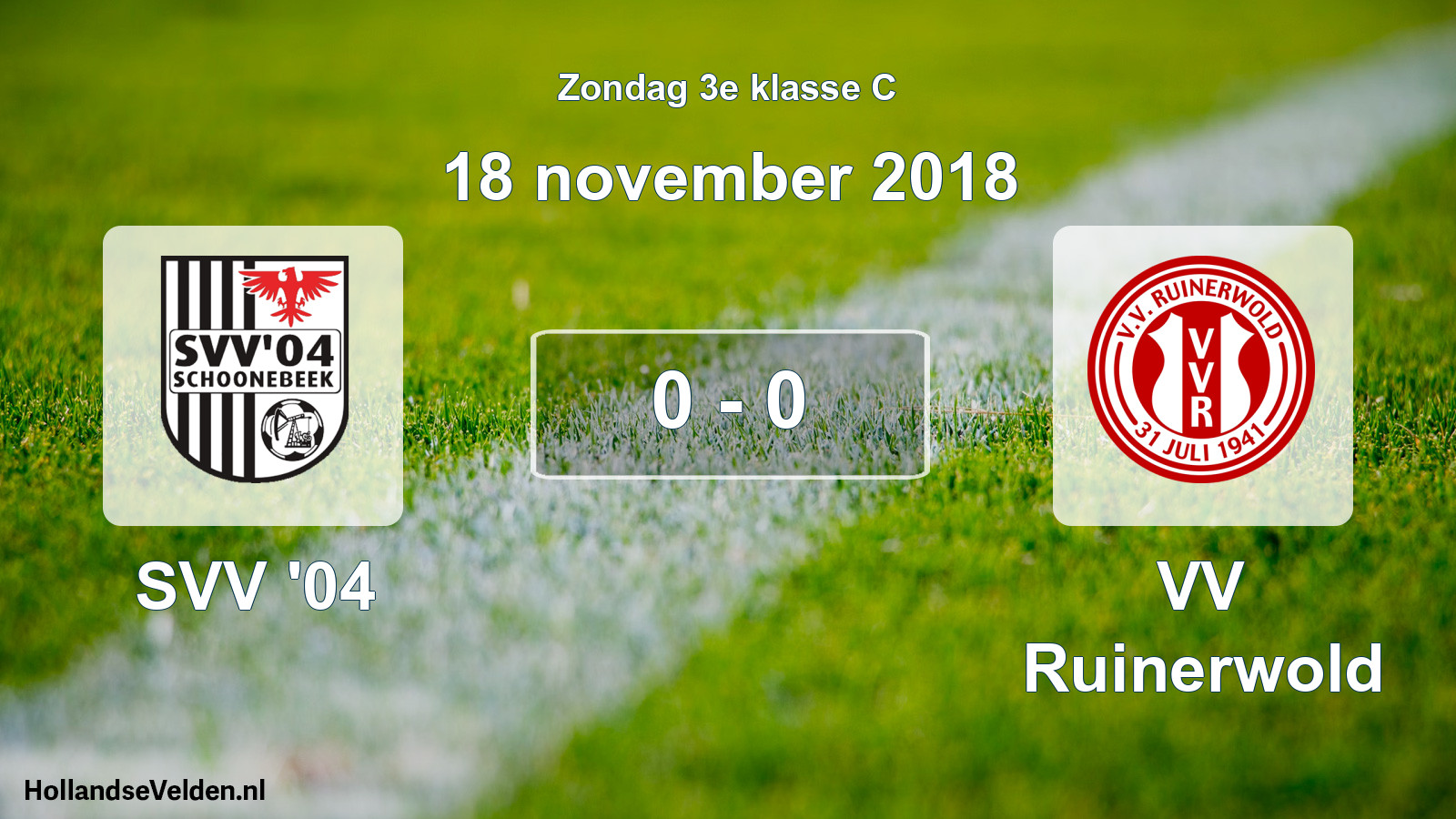 Total number of matches played: SVV '04 - VV Ruinerwold 0 - 0 (18 November 2018)