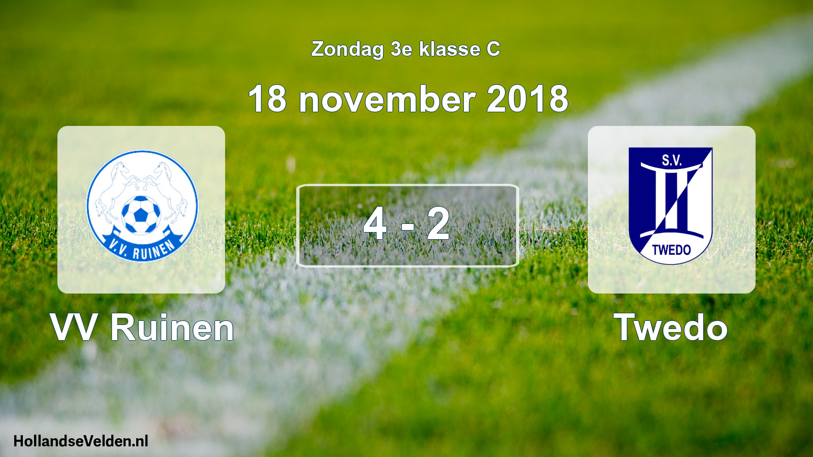 Total number of matches played: VV Ruinen - Twedo 4 - 2 (18 November 2018)