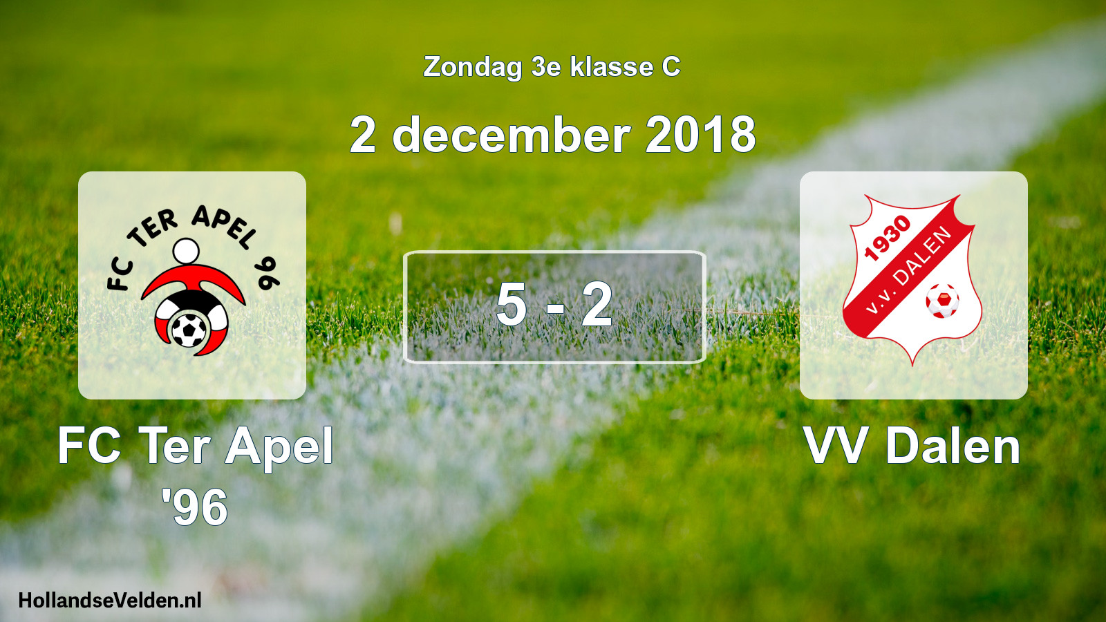 Total number of matches played: FC Ter Apel '96 - VV Dalen 5 - 2 (2 December 2018)