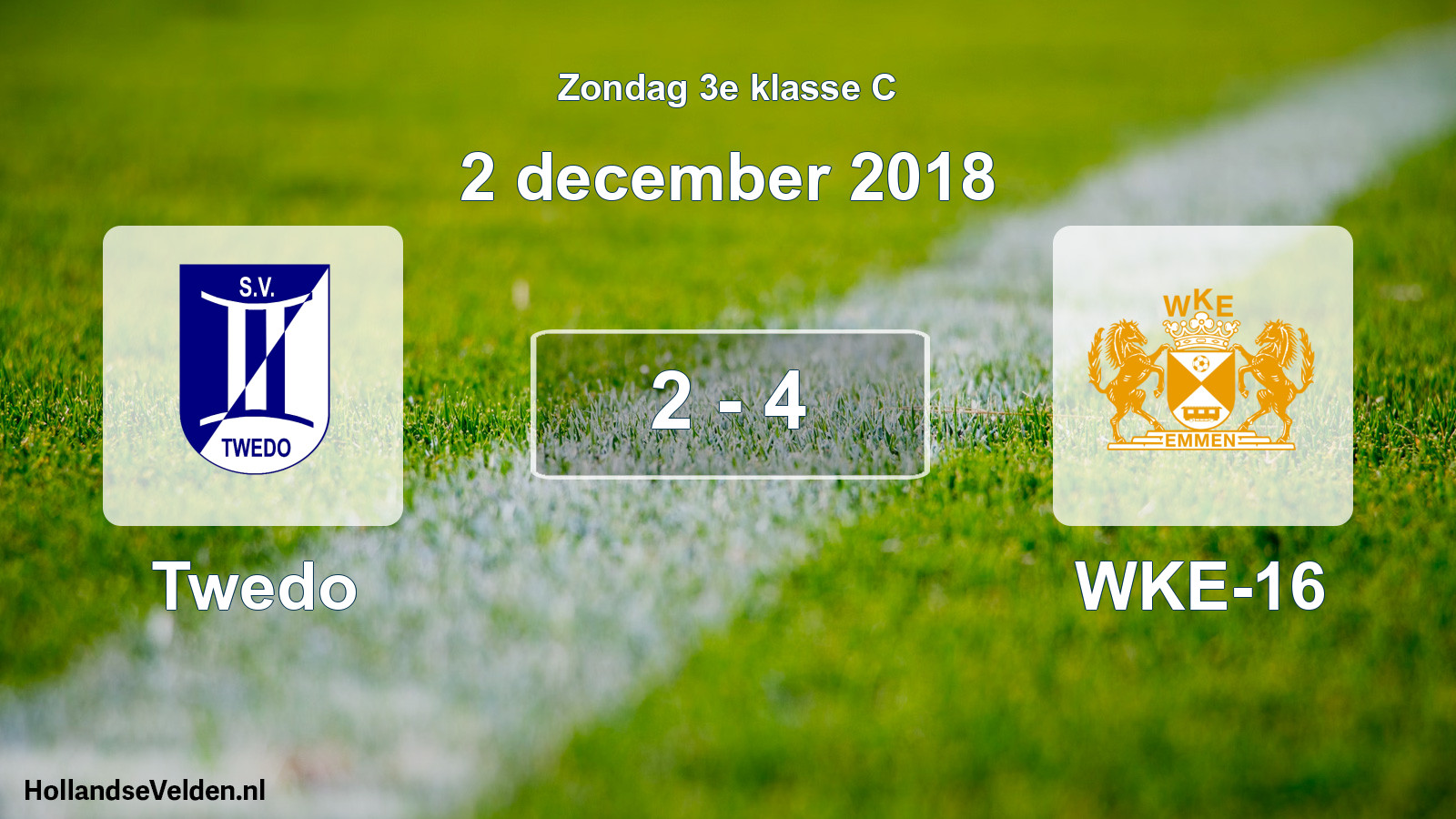 Total number of matches played: Twedo - WKE-16 2 - 4 (2 December 2018)