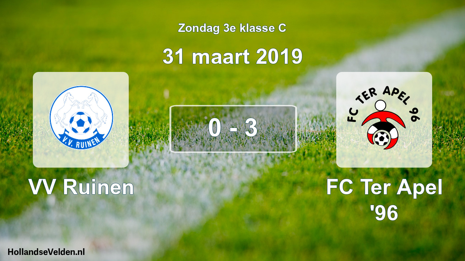 Total number of matches played: VV Ruinen - FC Ter Apel '96 0 - 3 (31 March 2019)