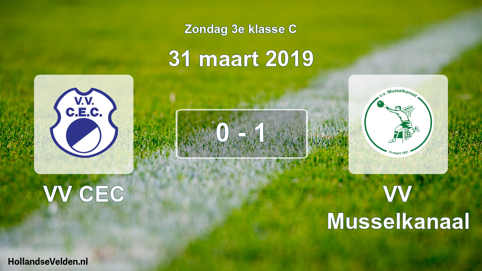 Total number of matches played: VV CEC - VV Musselkanaal 0 - 1 (31 March 2019)