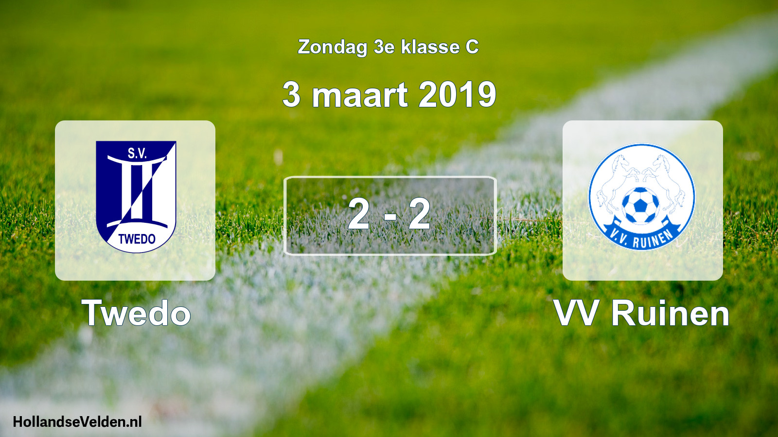 Total number of matches played: Twedo - VV Ruinen 2 - 2 (3 March 2019)