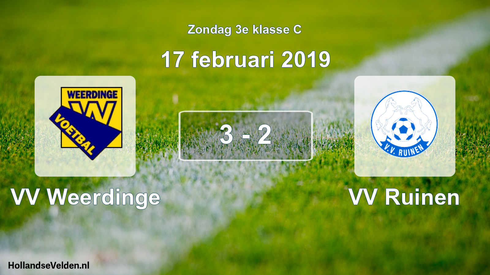 Total number of matches played: VV Weerdinge - VV Ruinen 3 - 2 (17 February 2019)