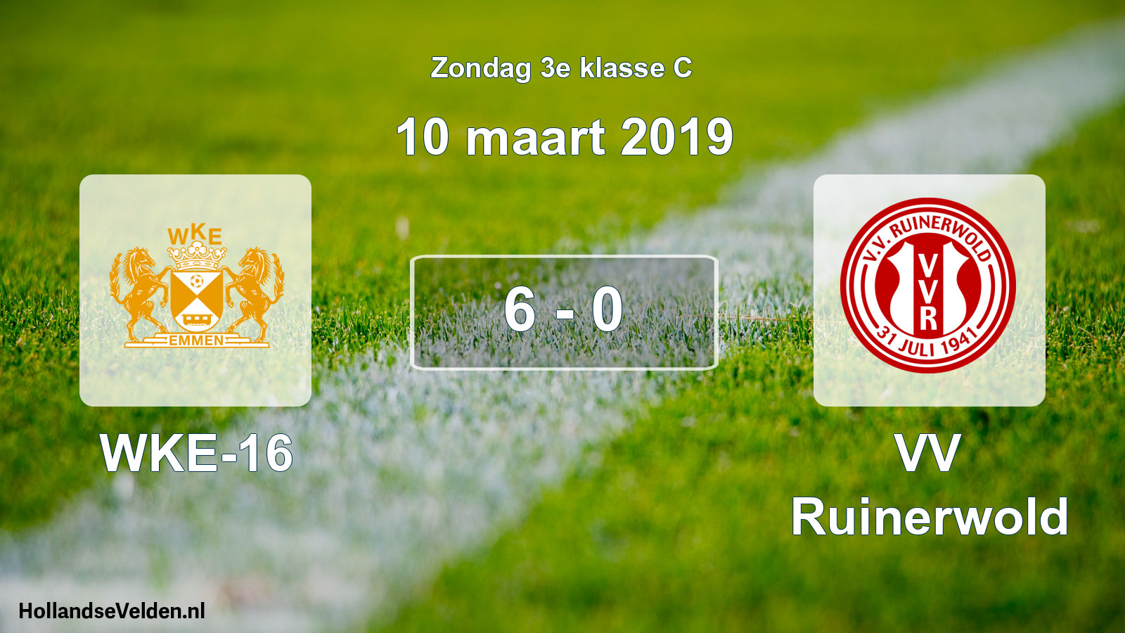 Total number of matches played: WKE-16 - VV Ruinerwold 6 - 0 (10 March 2019)