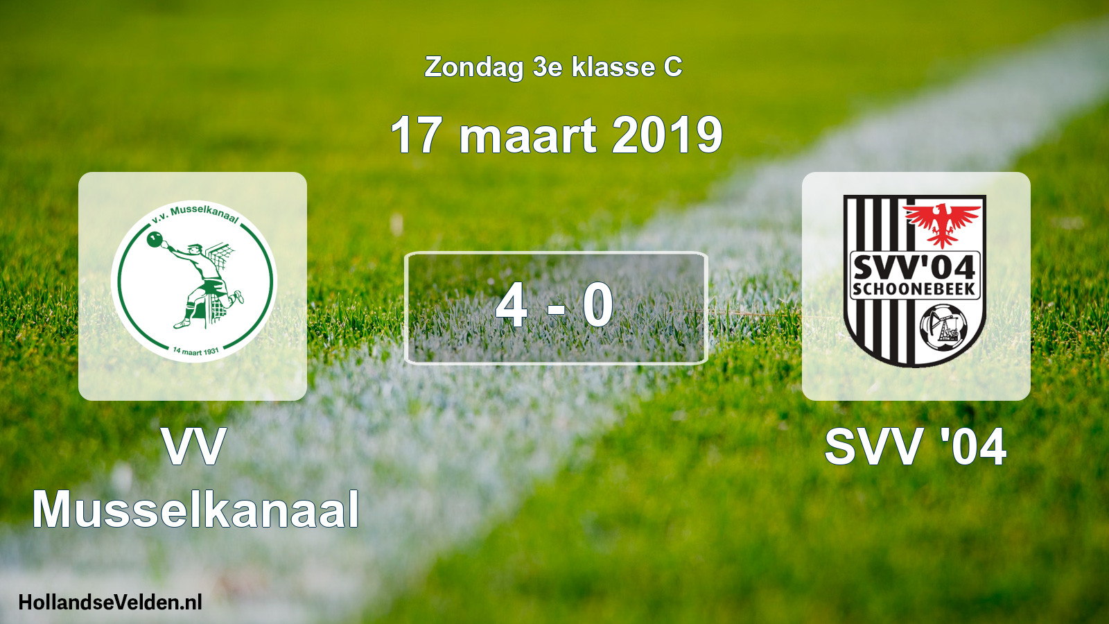 Total number of matches played: VV Musselkanaal - SVV '04 4 - 0 (17 March 2019)