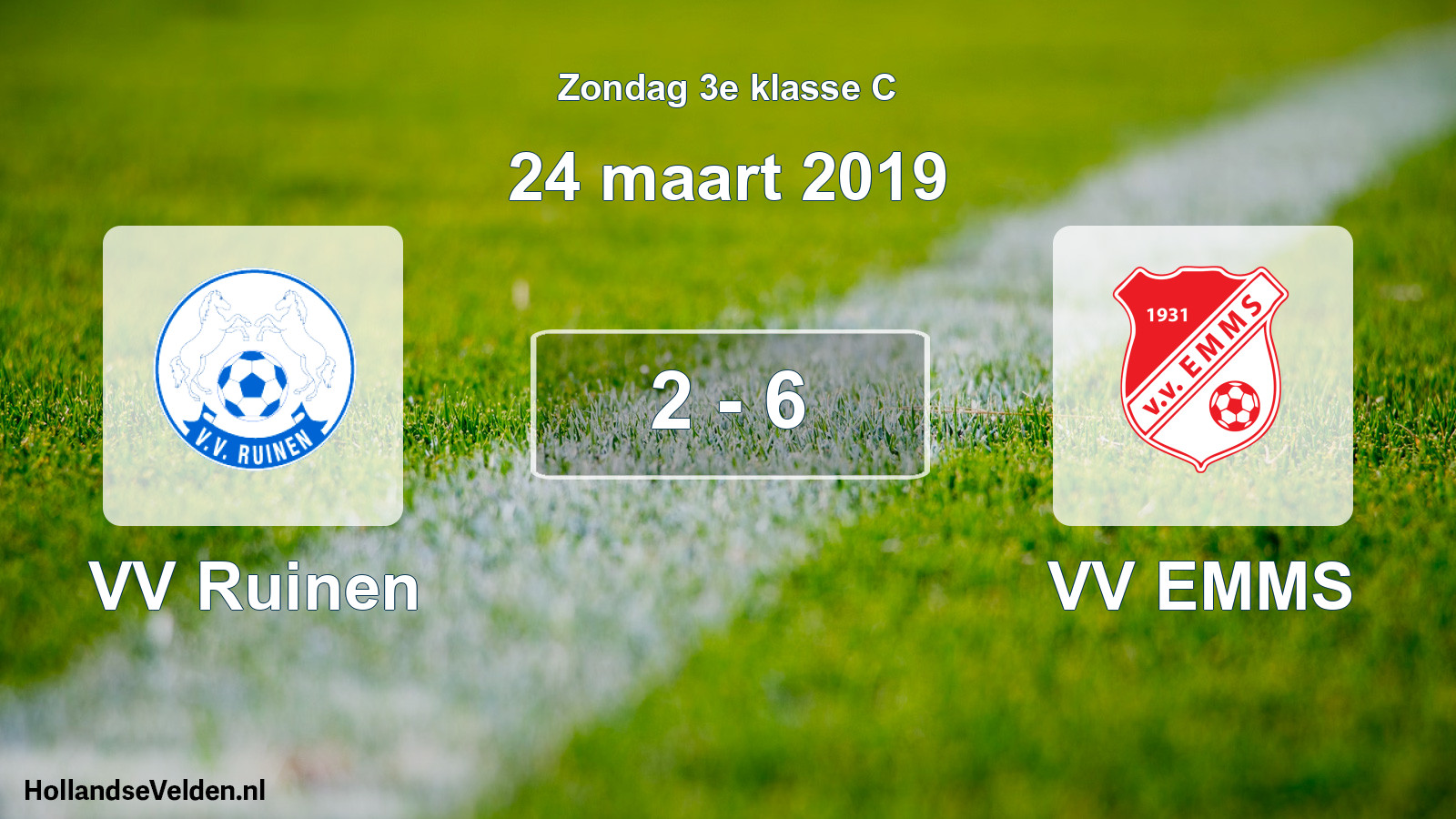 Total number of matches played: VV Ruinen - VV EMMS 2 - 6 (24 March 2019)