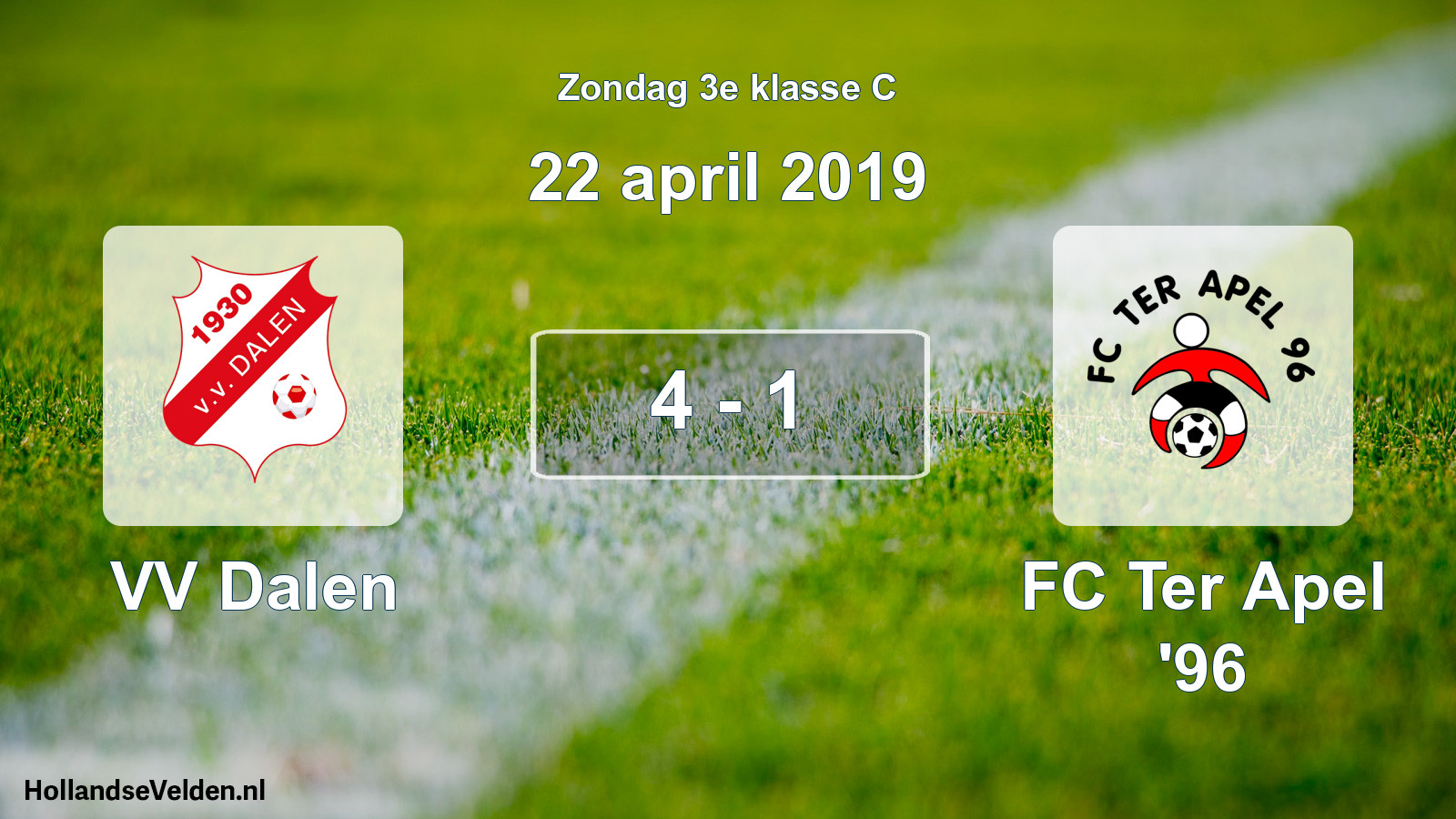 Total number of matches played: VV Dalen - FC Ter Apel '96 4 - 1 (22 April 2019)