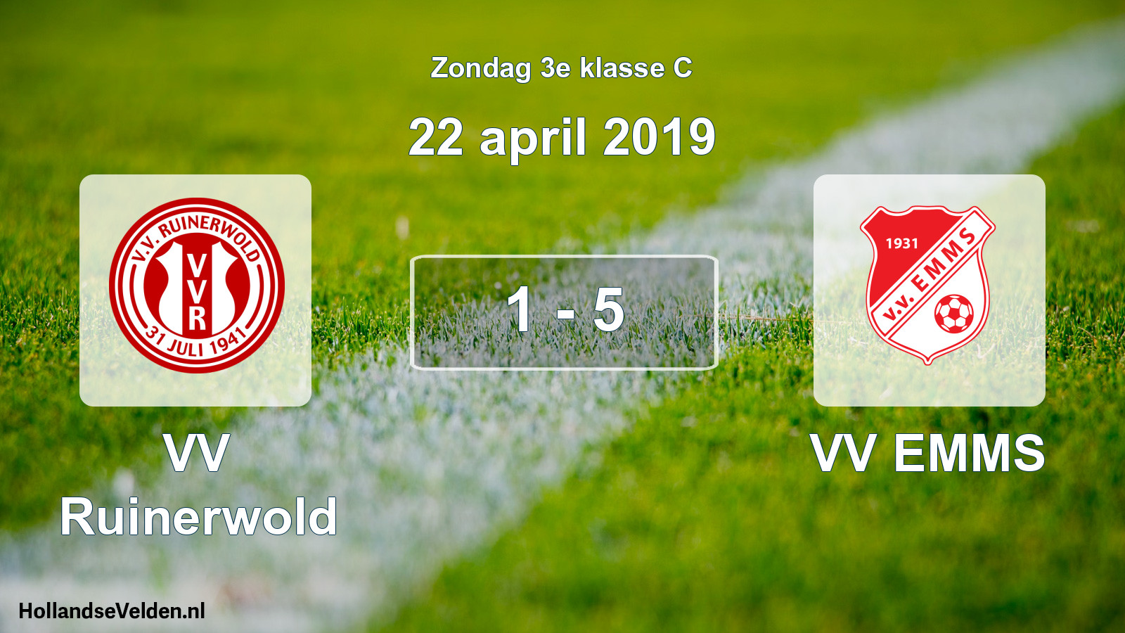 Total number of matches played: VV Ruinerwold - VV EMMS 1 - 5 (22 April 2019)