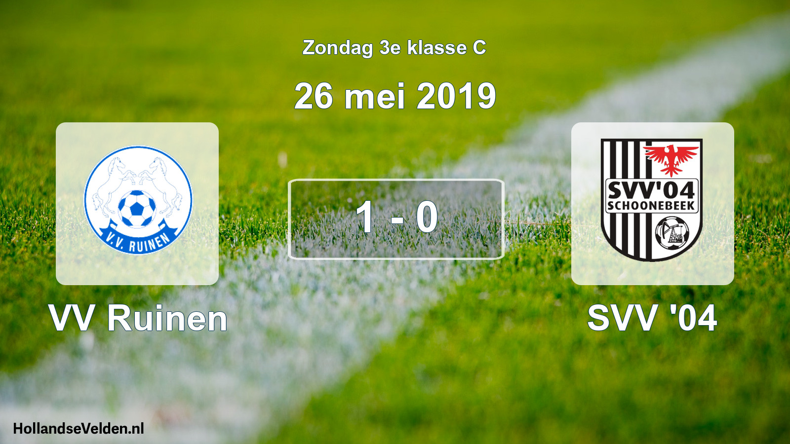 Total number of matches played: VV Ruinen - SVV '04 1 - 0 (26 May 2019)