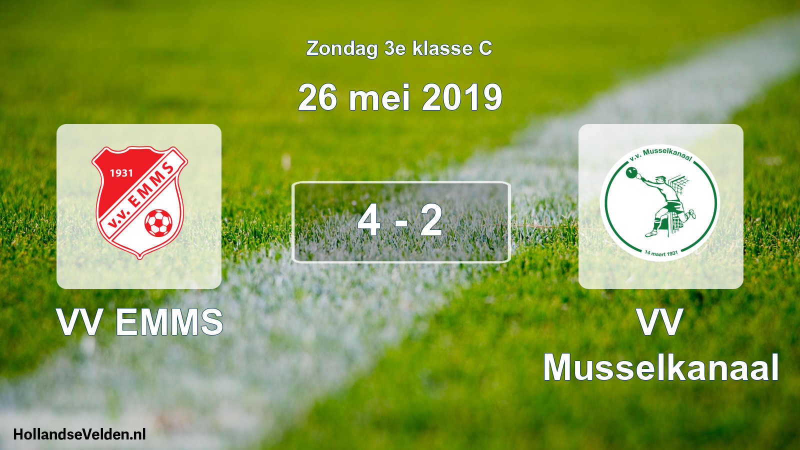 Total number of matches played: VV EMMS - VV Musselkanaal 4 - 2 (26 May 2019)