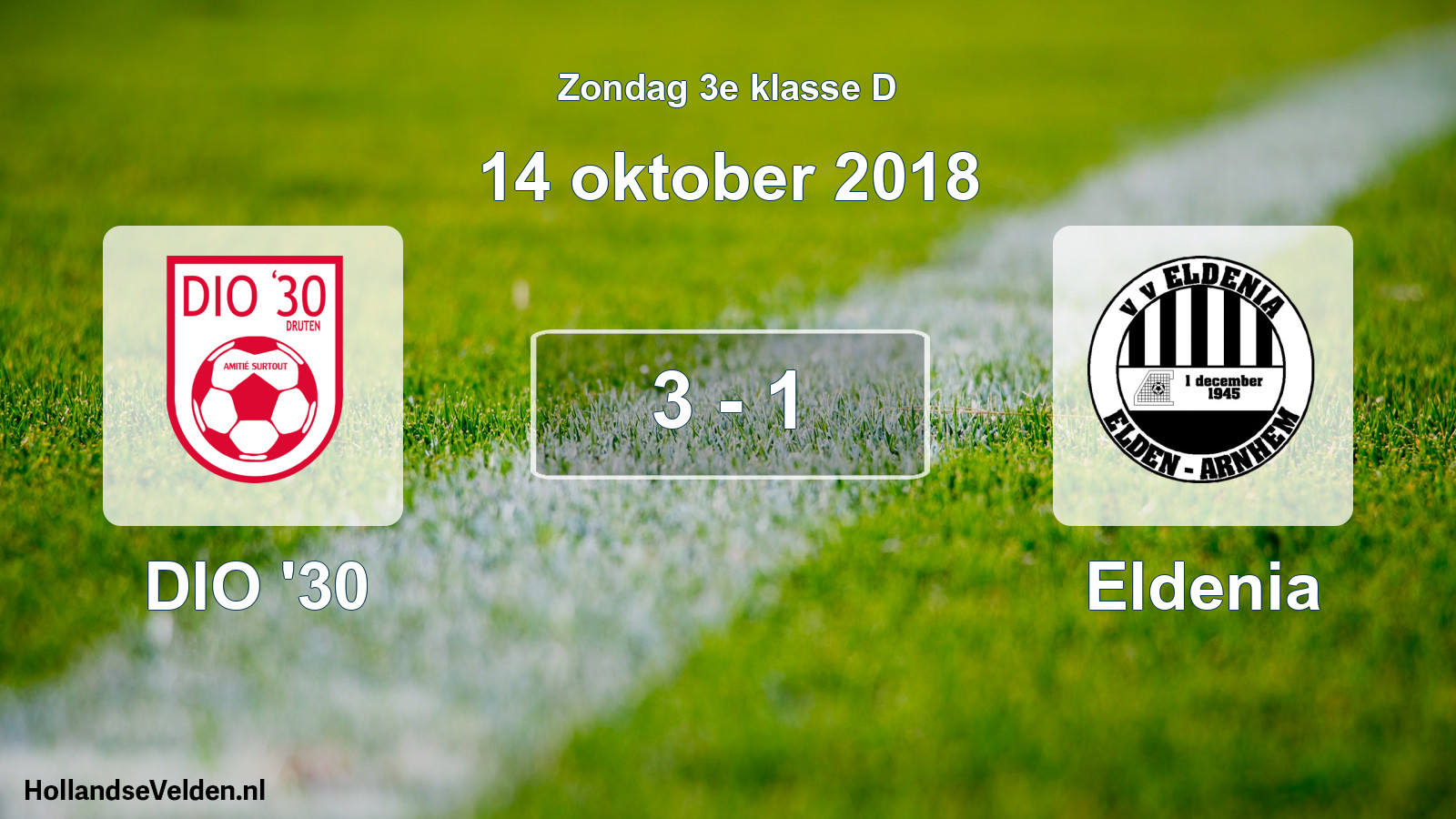 Total number of matches played: DIO '30 - Eldenia 3 - 1 (14 October 2018)