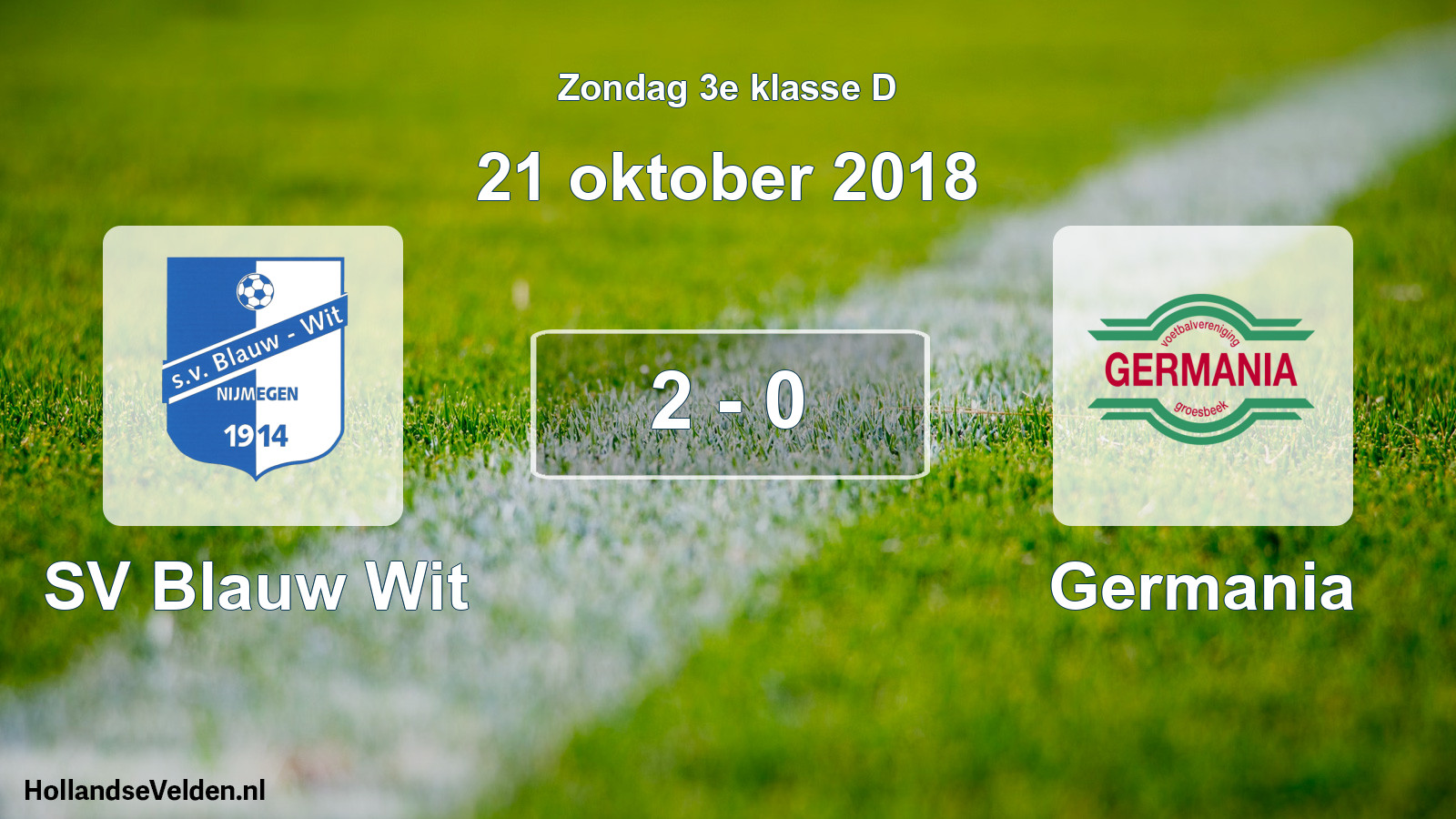 Total number of matches played: SV Blauw Wit - Germania 2 - 0 (21 October 2018)