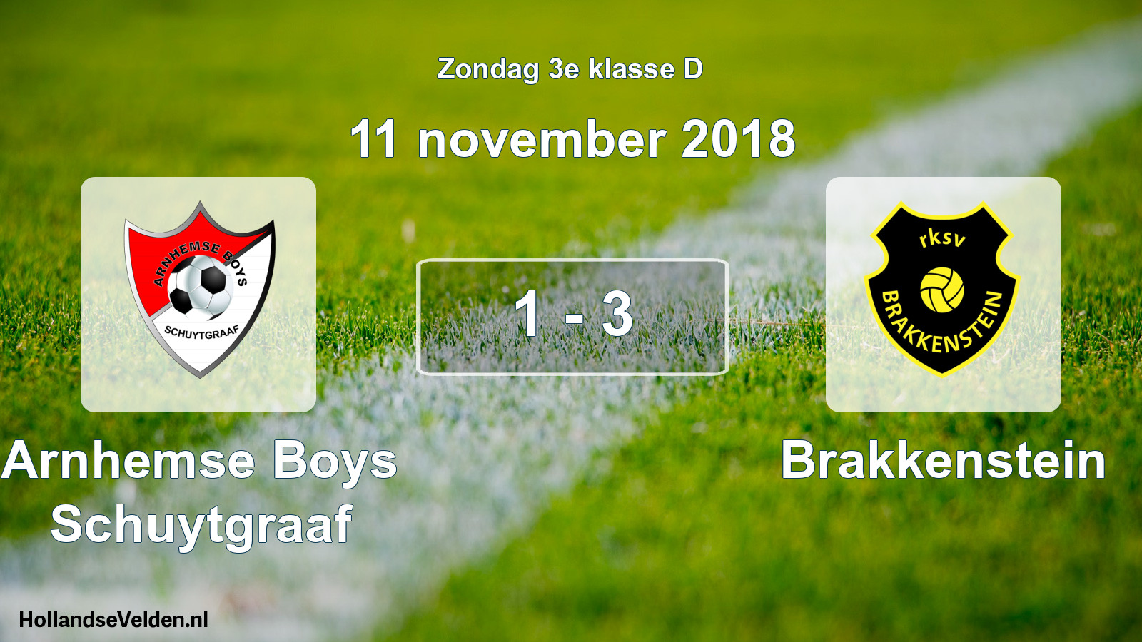Total number of matches played: Arnhemse Boys Schuytgraaf - Brakkenstein 1 - 3 (11 November 2018)