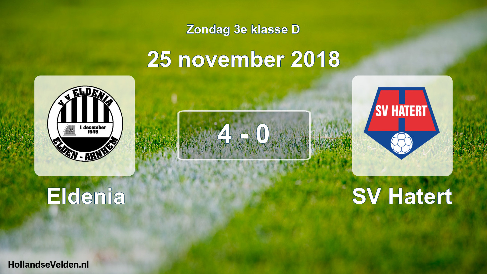 Total number of matches played: Eldenia - SV Hatert 4 - 0 (25 November 2018)