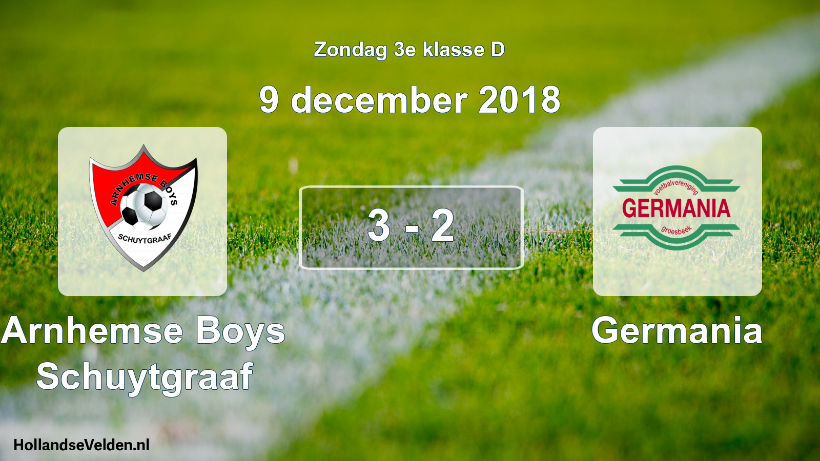 Total number of matches played: Arnhemse Boys Schuytgraaf - Germania 3 - 2 (9 December 2018)