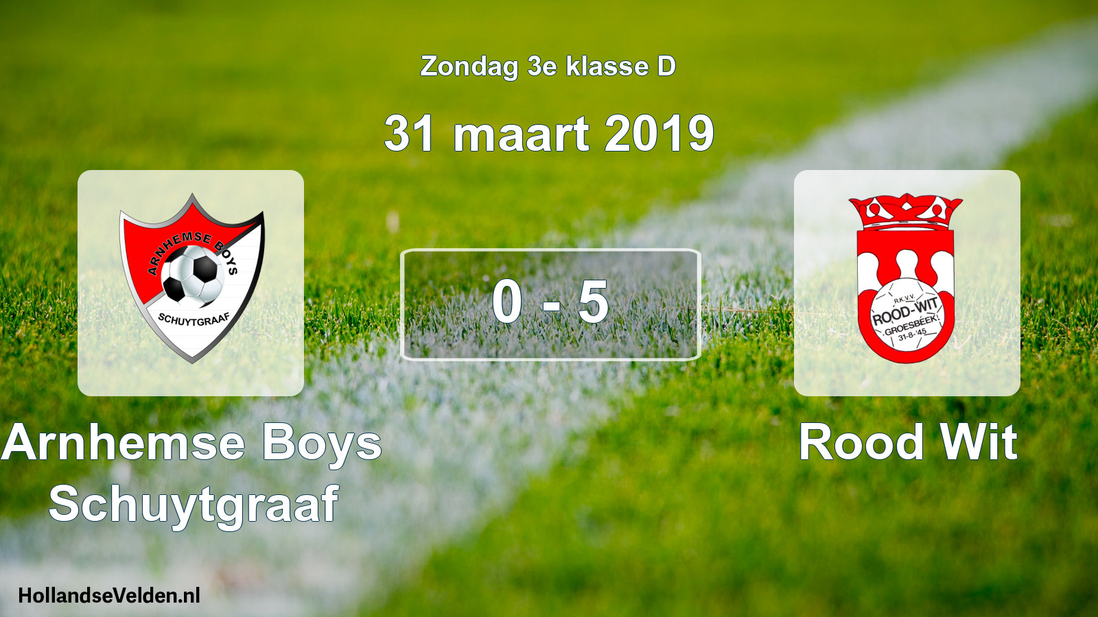 Total number of matches played: Arnhemse Boys Schuytgraaf - Rood Wit 0 - 5 (31 March 2019)