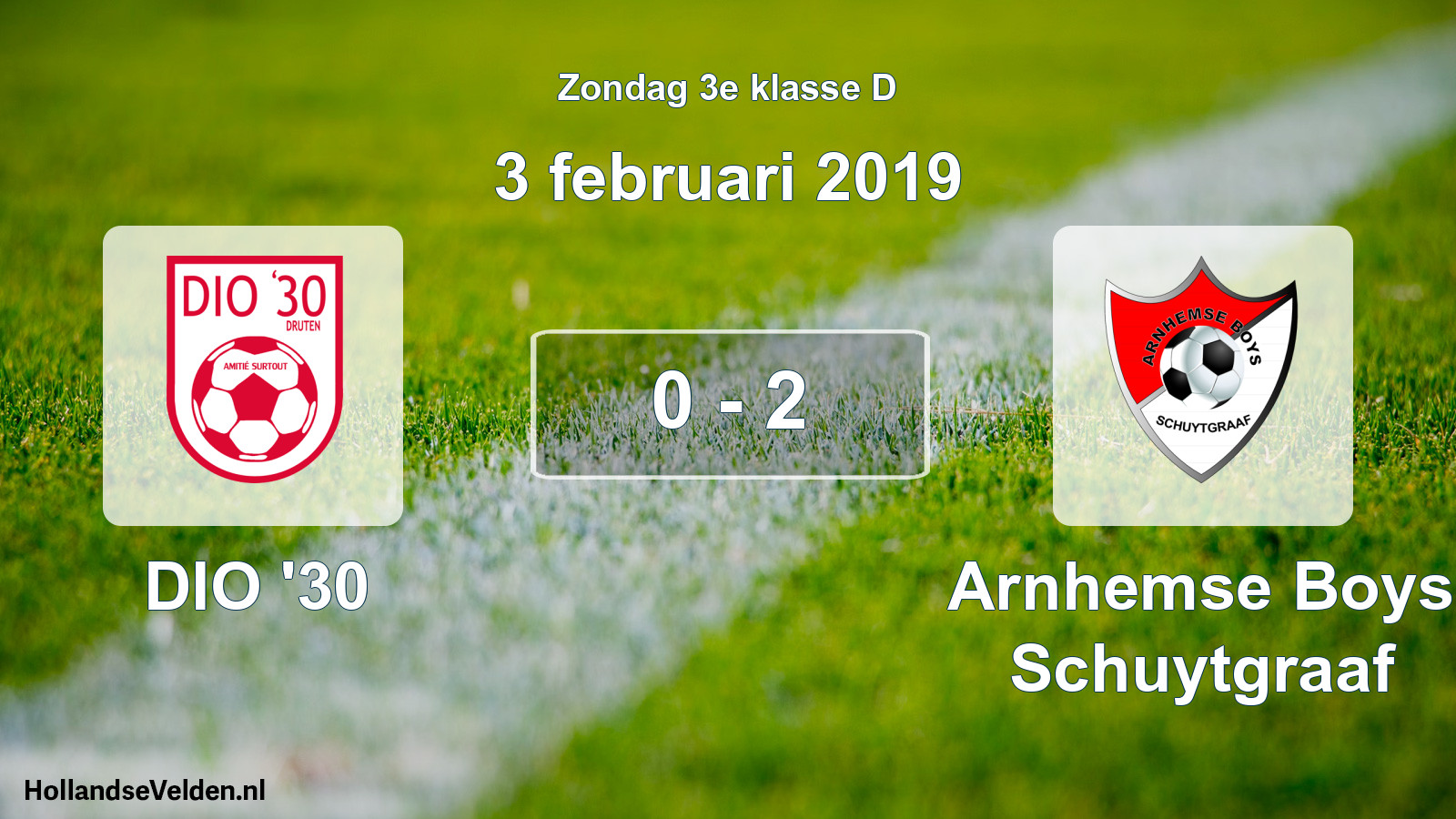 Total number of matches played: DIO '30 - Arnhemse Boys Schuytgraaf 0 - 2 (3 February 2019)