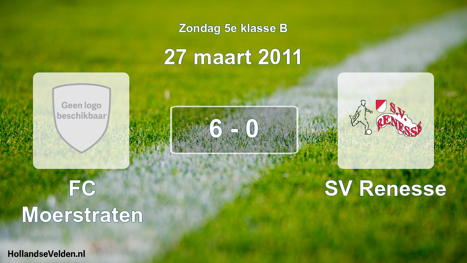 Total number of matches played: FC Moerstraten - SV Renesse 6 - 0 (27 March 2011)
