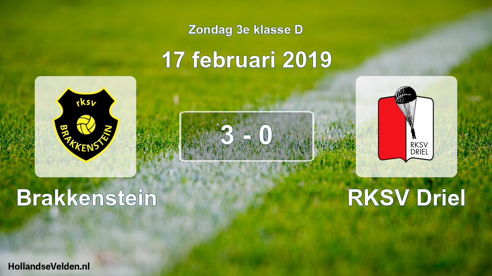 Total number of matches played: Brakkenstein - RKSV Driel 3 - 0 (17 February 2019)