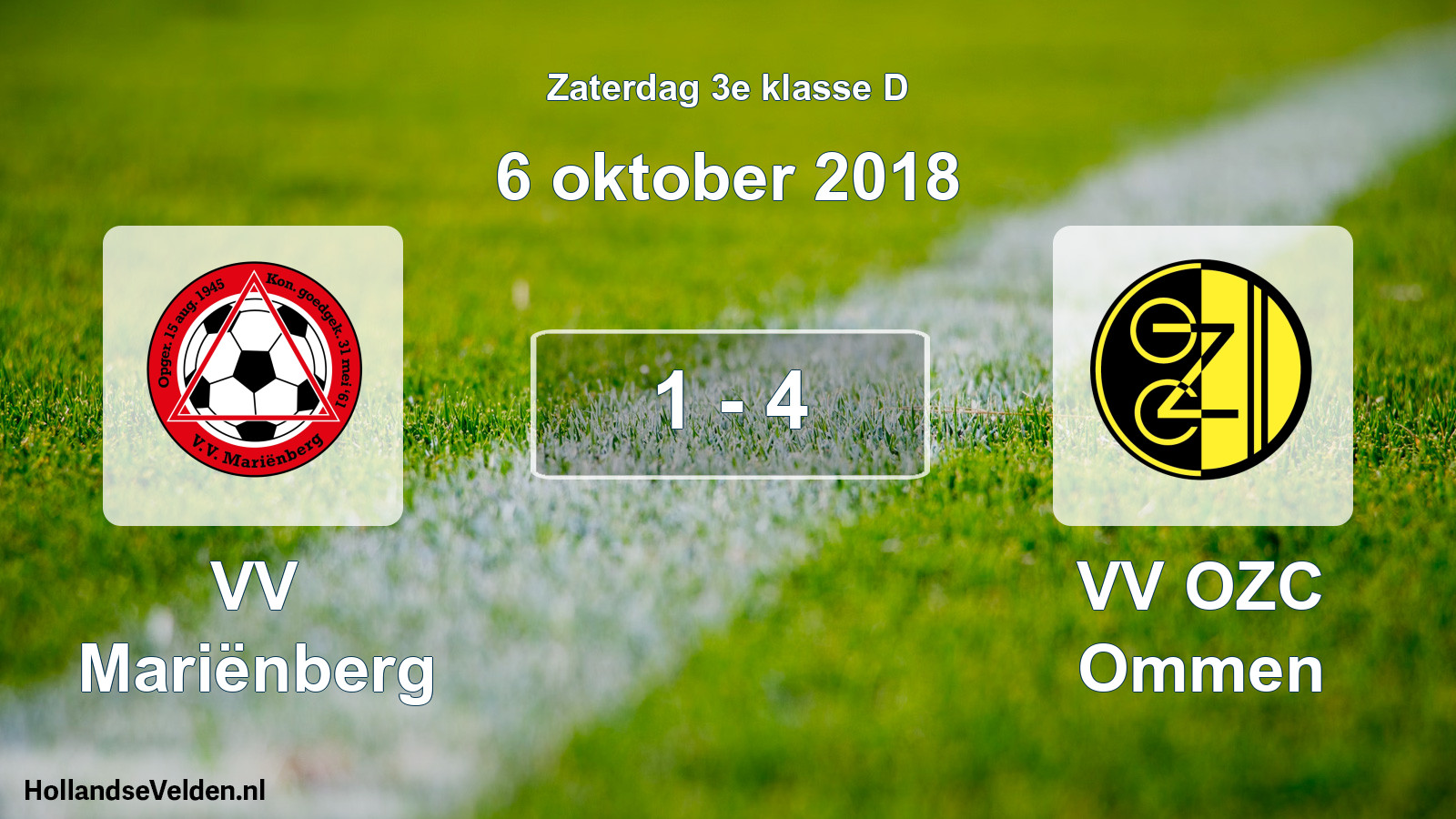 Total number of matches played: VV Mariënberg - VV OZC Ommen 1 - 4 (6 October 2018)
